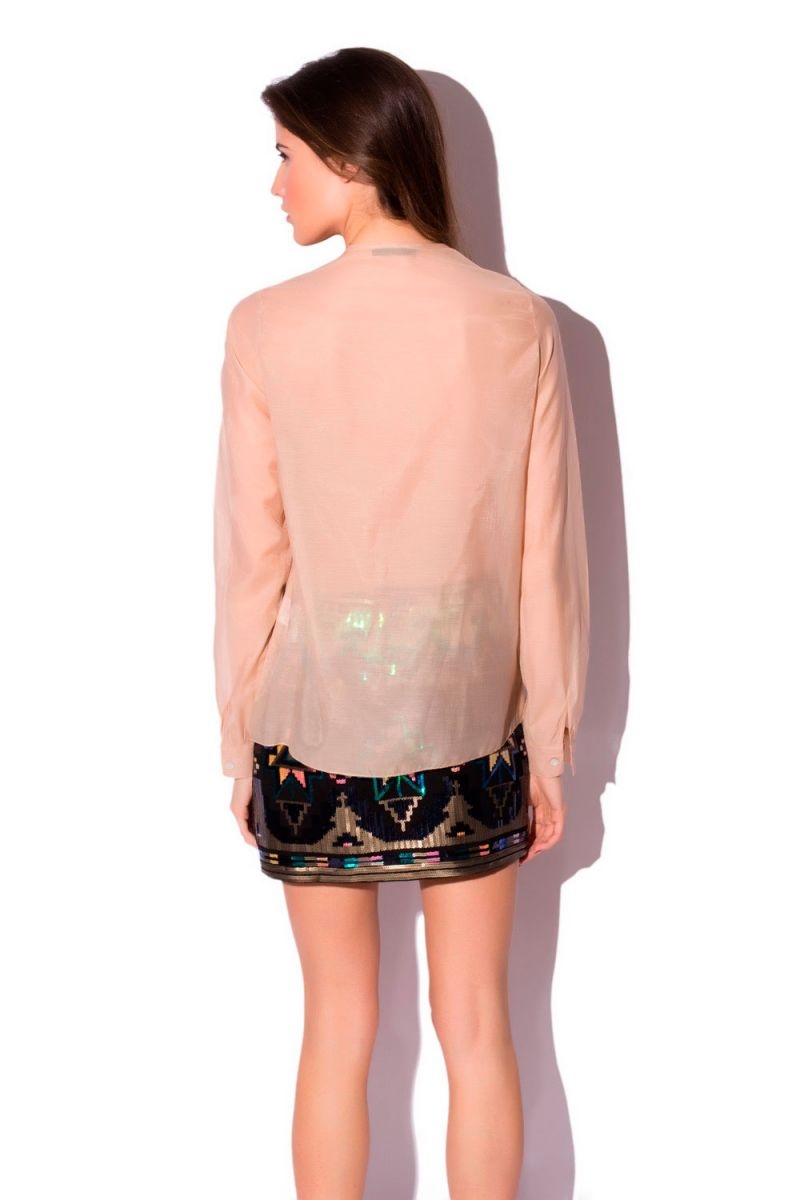 blusa rosa transparente lentejuelas