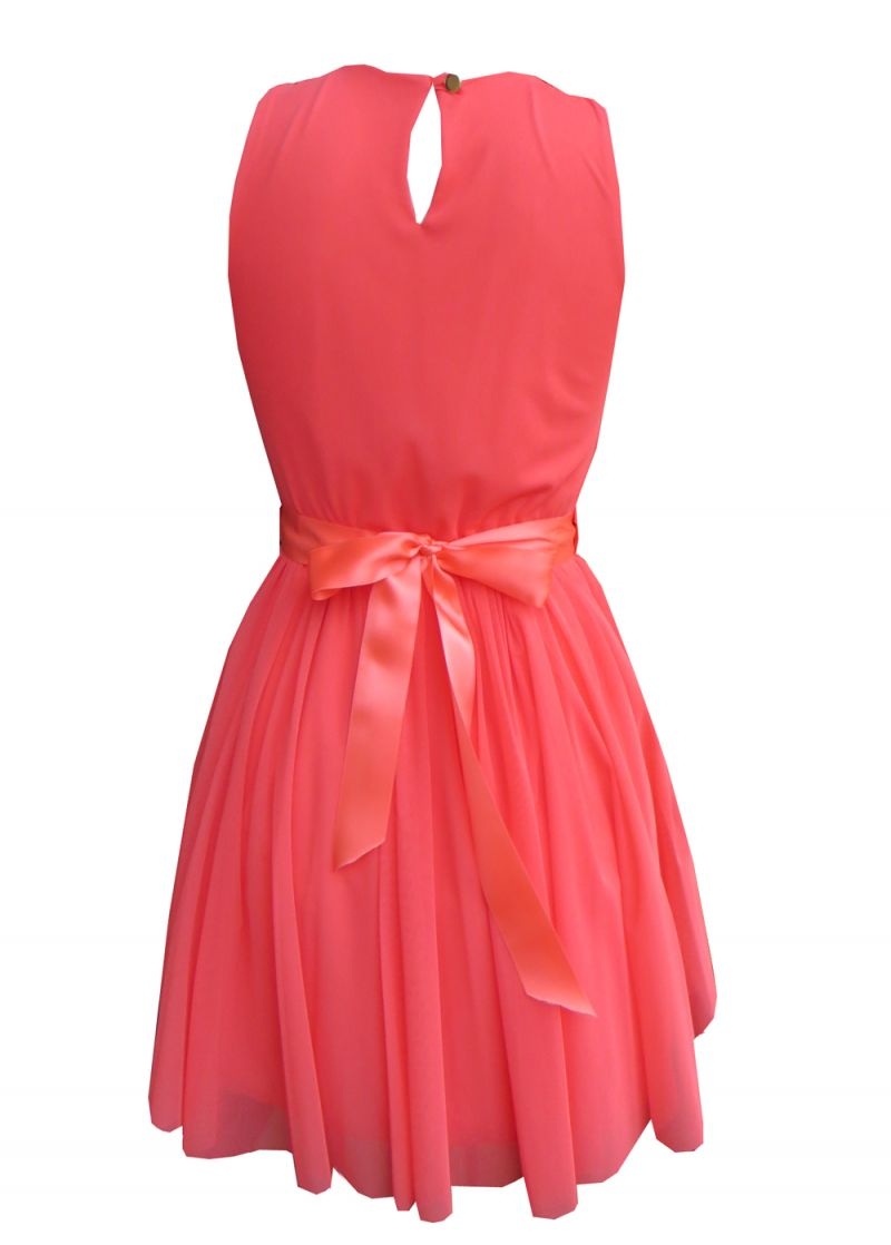 vestido corto fiesta de tul rosa