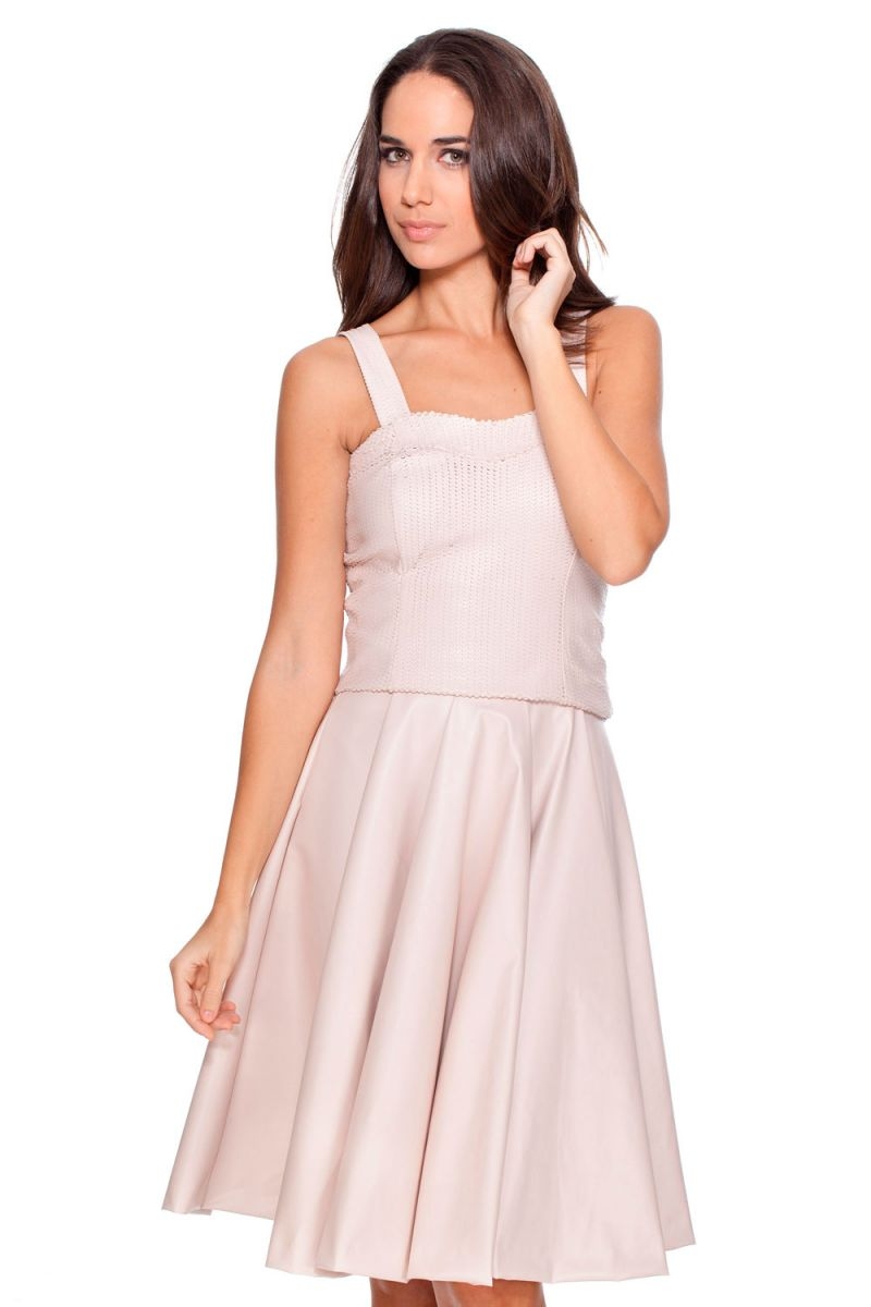 Rocknrom Top rosa palo de efecto piel troquelado