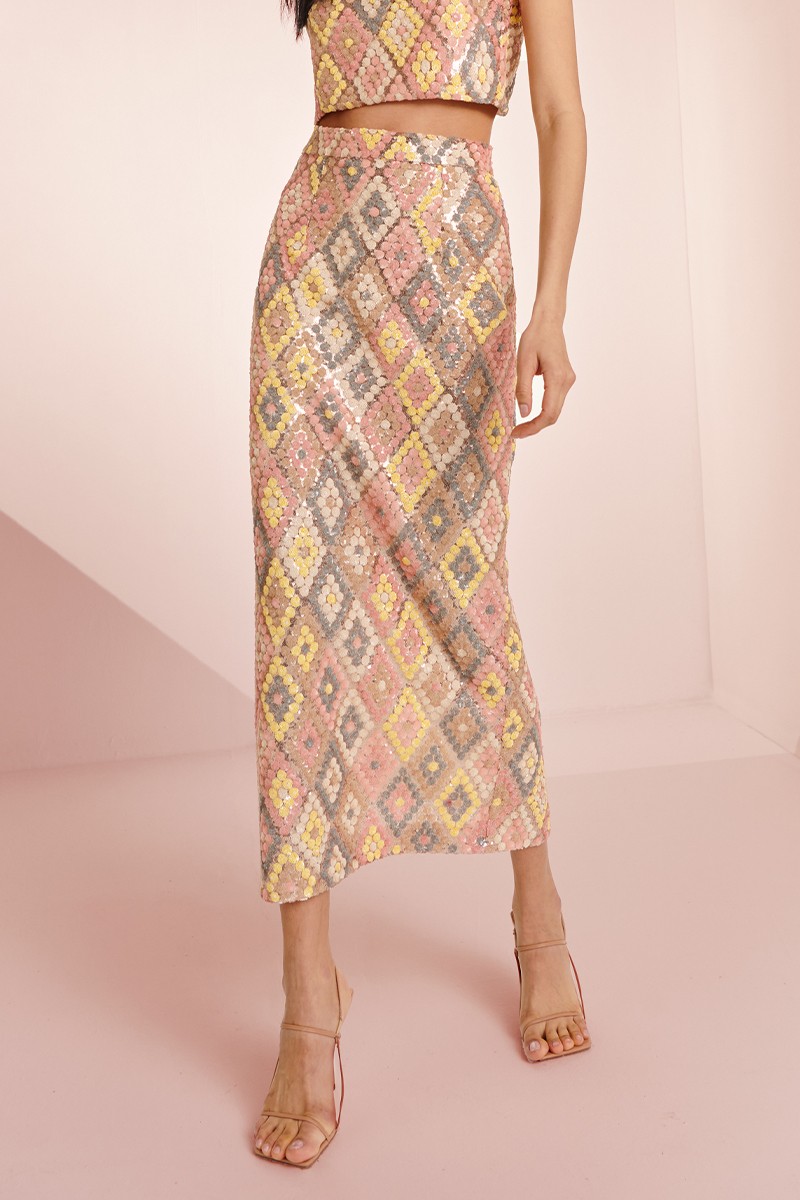 Falda de Lentejuelas para mujer en varios colores de 40 cm