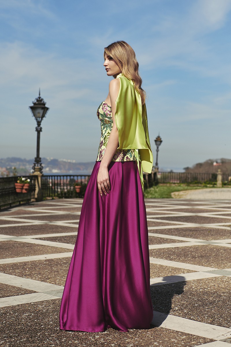 falda en satén morada larga para invitada boda, graduación, evento, fiesta de verano, shop online