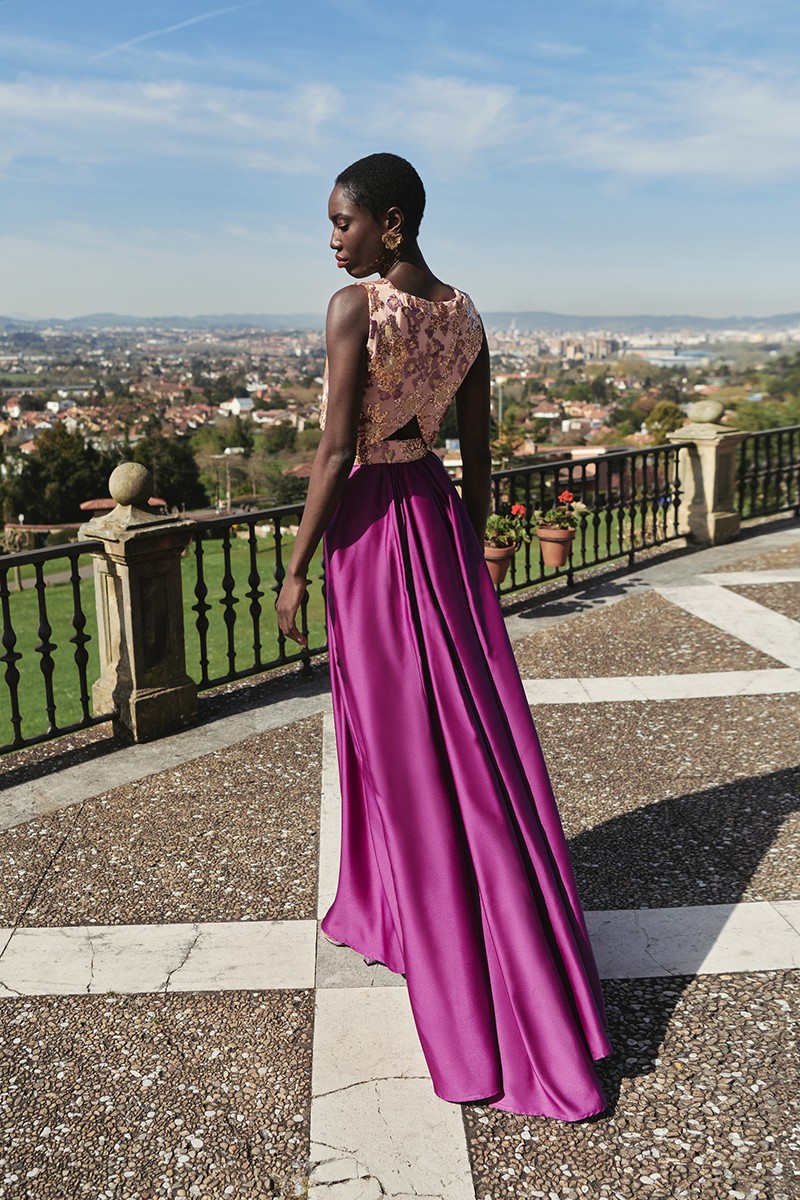 comprar online falda de satén morada larga para invitada boda, graduación, evento, fiesta de verano, shop online